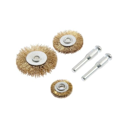 A set of metal brushes for the tundra drill, flat 25-38-50 mm, 3 pcs. + 2 studs
