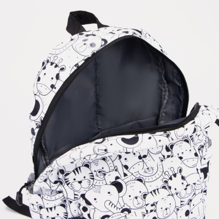 Youth backpack from lightning textiles, external pocket, penalty, white color-4