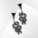 Earrings Metal "Snakes" Siamese, black color in black silver