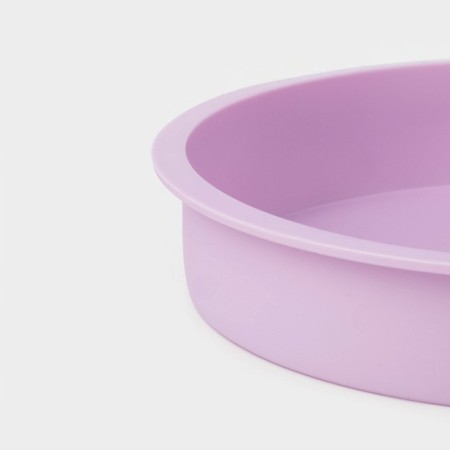 Baking uniform “Circle”, silicone, 22 × 3 cm, internal d = 20 cm, lilac color-4