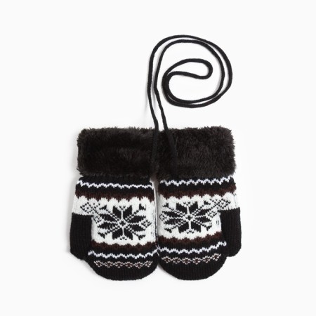 Baby mittens, black color, size 13 (2-4 years)