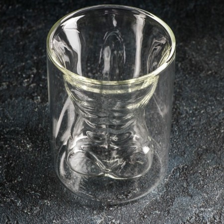 Glass glass with double walls Magistro "Male Figure", 200 ml-4