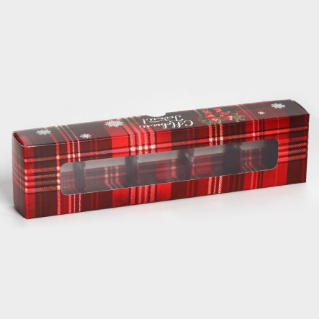 New Year. Box under 5 sweets "Fulfilling desires", 21x5x3.3 cm, confectionery packaging-1