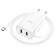 Network charger HOCO C103A, 2 USB, 2.1 A, built-in Type-C, 1 m, white cable.