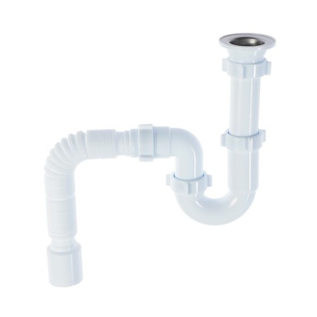 Siphon for washing "Ani Plast" D0110, 1 1/2 "x40 mm, direct -flowing, with corrugation 40x50 mm