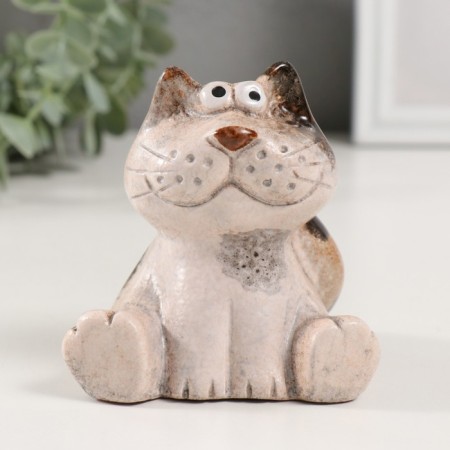 Souvenir Ceramics "Gray cat with spotted ears" 7.7x9.2 cm