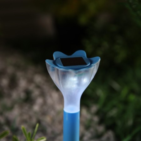 Garden lamp on the sunny battery "Blue flower", 6 × 29 × 6 cm, 1 led, white glow-3