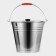 A bucket with a lid, 8 l, d = 28 cm, from stainless steel Aisi 201