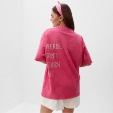 Women's T -shirt MIST DON’T Touch ME made of boiled cotton, p. S, pink
