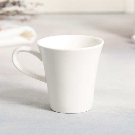 Tea couple ceramic "White Monster", a mug of 100 ml, a saucer 15x14 cm, white color-2