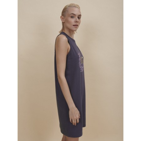 Female dress, size m, dark blue color-1