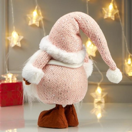 Interior doll "Grandmare in a pink cap, with a heart on the apron" 49x14x22 cm-3