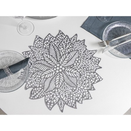 Serving napkin on the Venice table, d = 38 cm, silver color-1