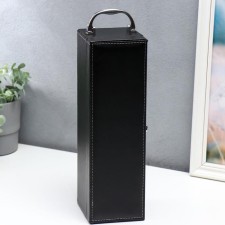 Casket wood, leatherette for a bottle 