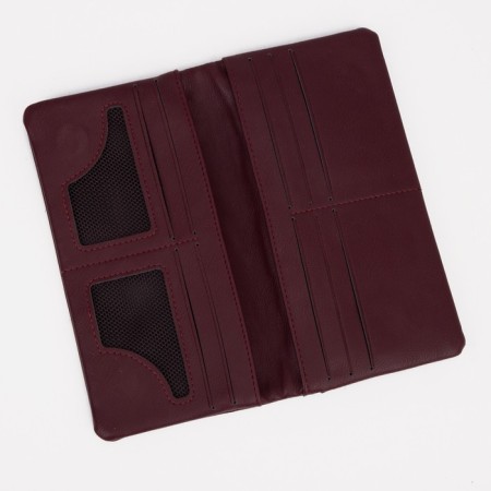 Women's wallet on magnets, burgundy color-2