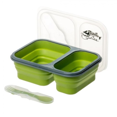 Silicone TRCP TRC-090, 2 compartments with a fishing rod, olive, 900ml-2