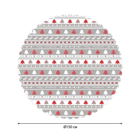 The tablecloth “Geometric Christmas trees”, round, Saten, D = 150 cm-1