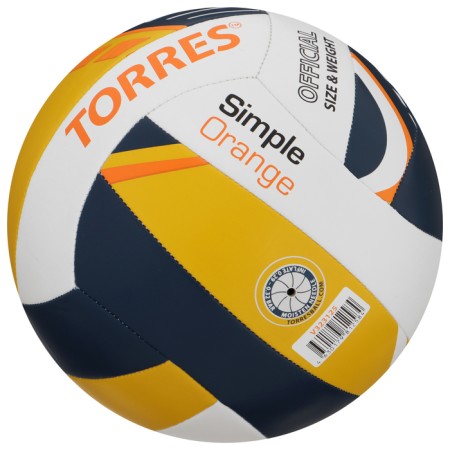 Volleyball ball Torres Simple Orange V323125, size 5-6