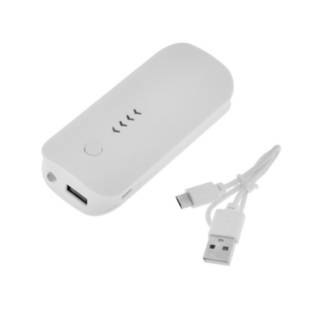 External battery Luazon PB-18, 3600 mAh, USB, 1 A, charging indicator, white-4