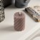 LED candle twisted lilac, 7.5 × 12.5 × 7.5 cm, plastic, wax, batteries AAAX2 (not complete), glow warm white