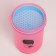 Sports shaker “I work on schedule”, pink-blue, with a bowl for protein, 500 ml