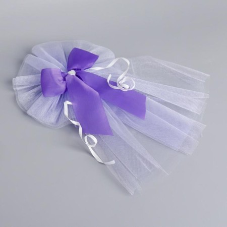 A set of bows for mirrors from tulle, 2 pcs, lilac-1