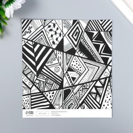 Scrapbooking paper bilateral "style" density 180 g 15.5x17 cm-2