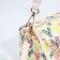 Cross-Body bag with zipper, beige color/multi-colored