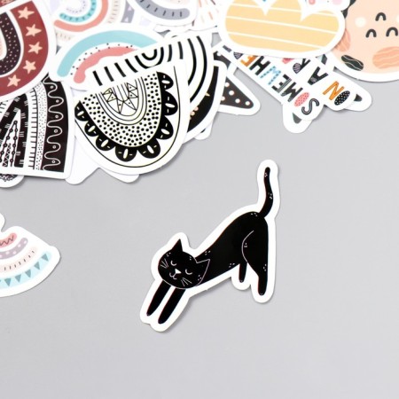 Stickers for the creativity "Cats and Rainbow" set of 50 pcs 4x7 cm-1