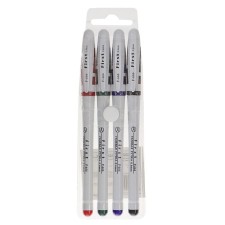 A set of gel pens, 4 colors, a case with colored inserts, in a blister