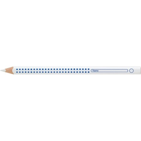Faber-Castell pencil "Jumbo Grip", white, trihedral, thickened, sharpened