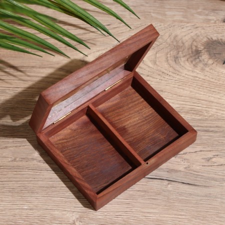 Casket for playing cards for 2 decks 15.5x12x3.5 cm, tree shisham-6