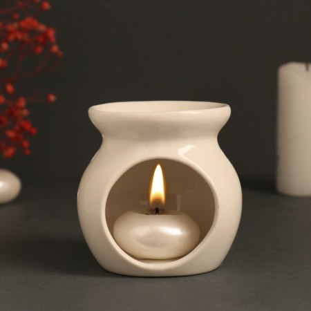 Aroma lamp ceramics "you succeed" everything is white 7.2x7.2x7.8 cm-5