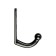 Hook furniture tundra TKO001, one -rod, black, 50 pcs