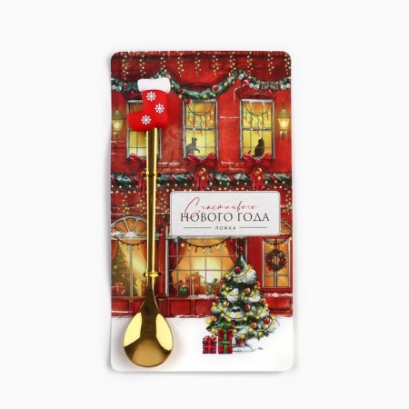 New Year's spoon with a rubber additional element "New Year: Happy New Year", 3.5 x 16 cm-1