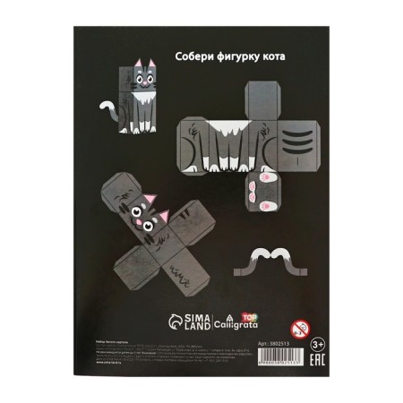 White cardboard A4, 6 sheets, coated, bilateral 370g/m² "cat"-4