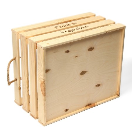 Box for vegetables and fruits, 40 × 33 × 23 cm, wooden, Greengo-3