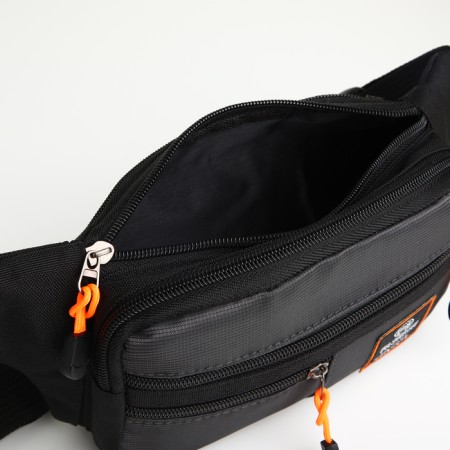 Lightning waist bag, 3 outer pockets, gray/black color-5