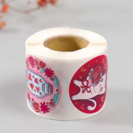 Stick Paper "Cat and Love" d = 3.8 cm 252 pcs in the roll-4