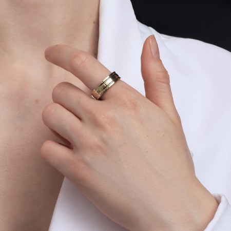 Ring Xuping parallel, color gold, size 17-1