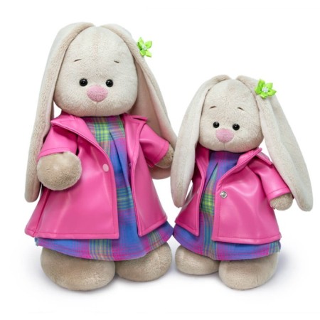 Soft toy "Bunny Mi", in an eco -leather coat, 25 cm-4
