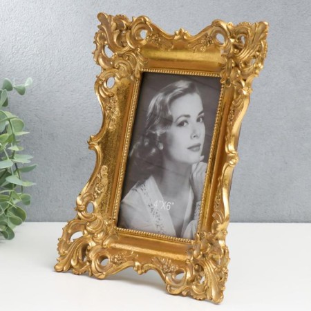 Photo frame Polystone 10x15 cm "Evening" gold 23.5x19.5 cm-1