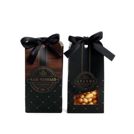 Gift set "Wooden: Male": tea, peanuts in chocolate glaze