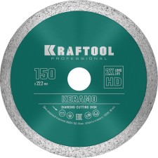 Diamond disk Kraftool 36684-150, continuous, d = 22.2 mm, 150 mm