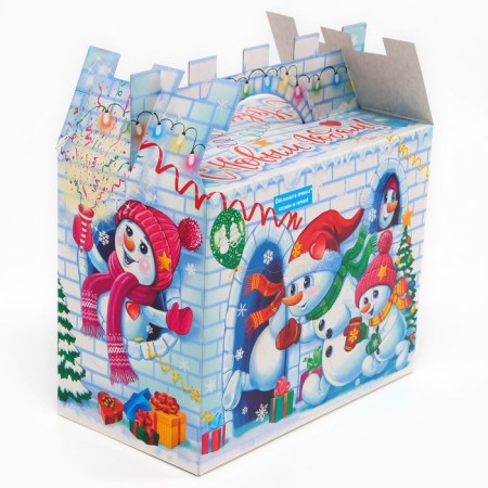 Gift box New Year's snow fortress 15.4 (20.6) x 19.7 x 11.8 cm-3