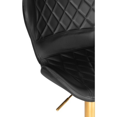 Barrier stool PORCH Metal/Eco -leather, gold/black 48x47x91 cm-5