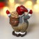 Polystone souvenir "Santa Claus in the jumpsuit with a bear cub" 8x6.7x4.7 cm