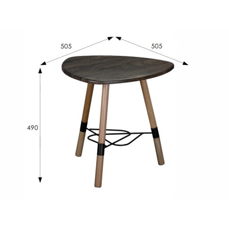 Comeric Lucia table 2104, 505x505x490, black/beech/oak Marron-1