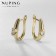 Earrings with rhinestones Xuping Strength, white color in gold