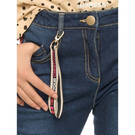Pants for girls, height 140 cm, dark blue color-5